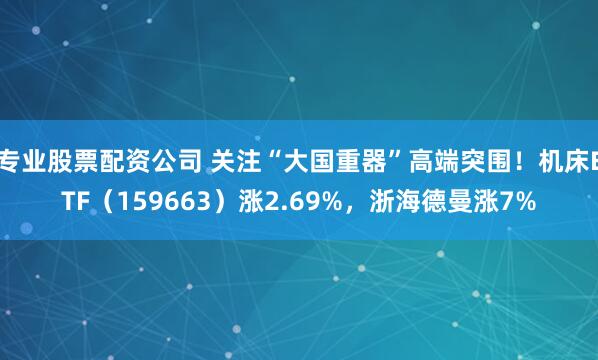 专业股票配资公司 关注“大国重器”高端突围！机床ETF（159663）涨2.69%，浙海德曼涨7%